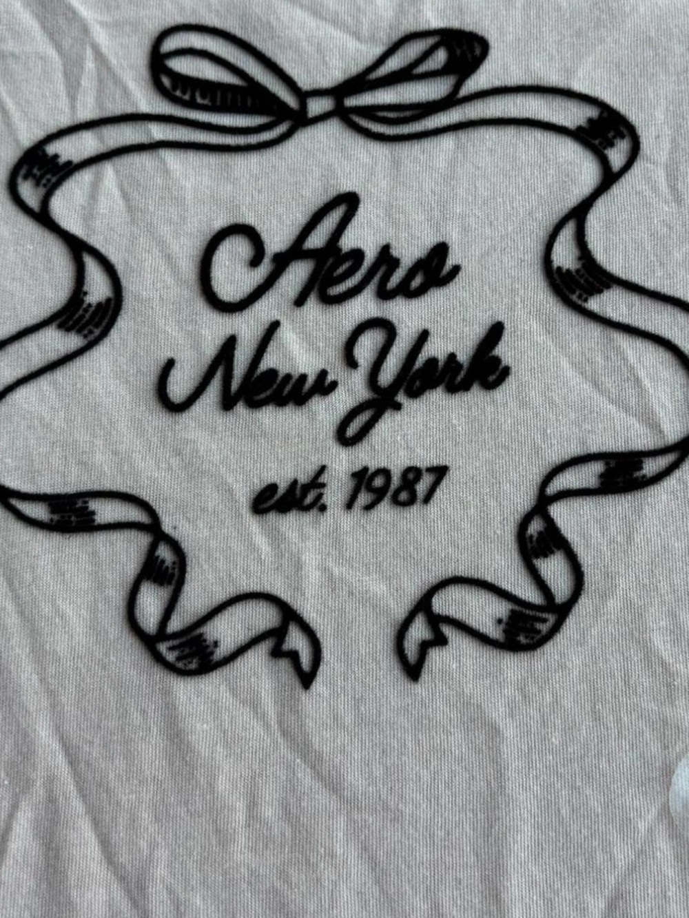 Aeropostale Classic Crew Logo Tee — Light Pink with White Print
